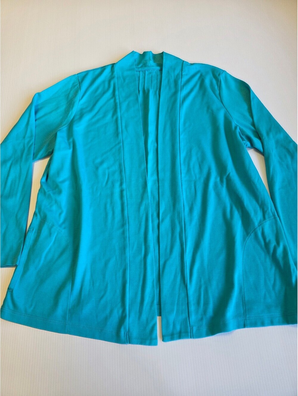 L.L.Bean Women's XL Turquoise Open Front Cotton Cardigan